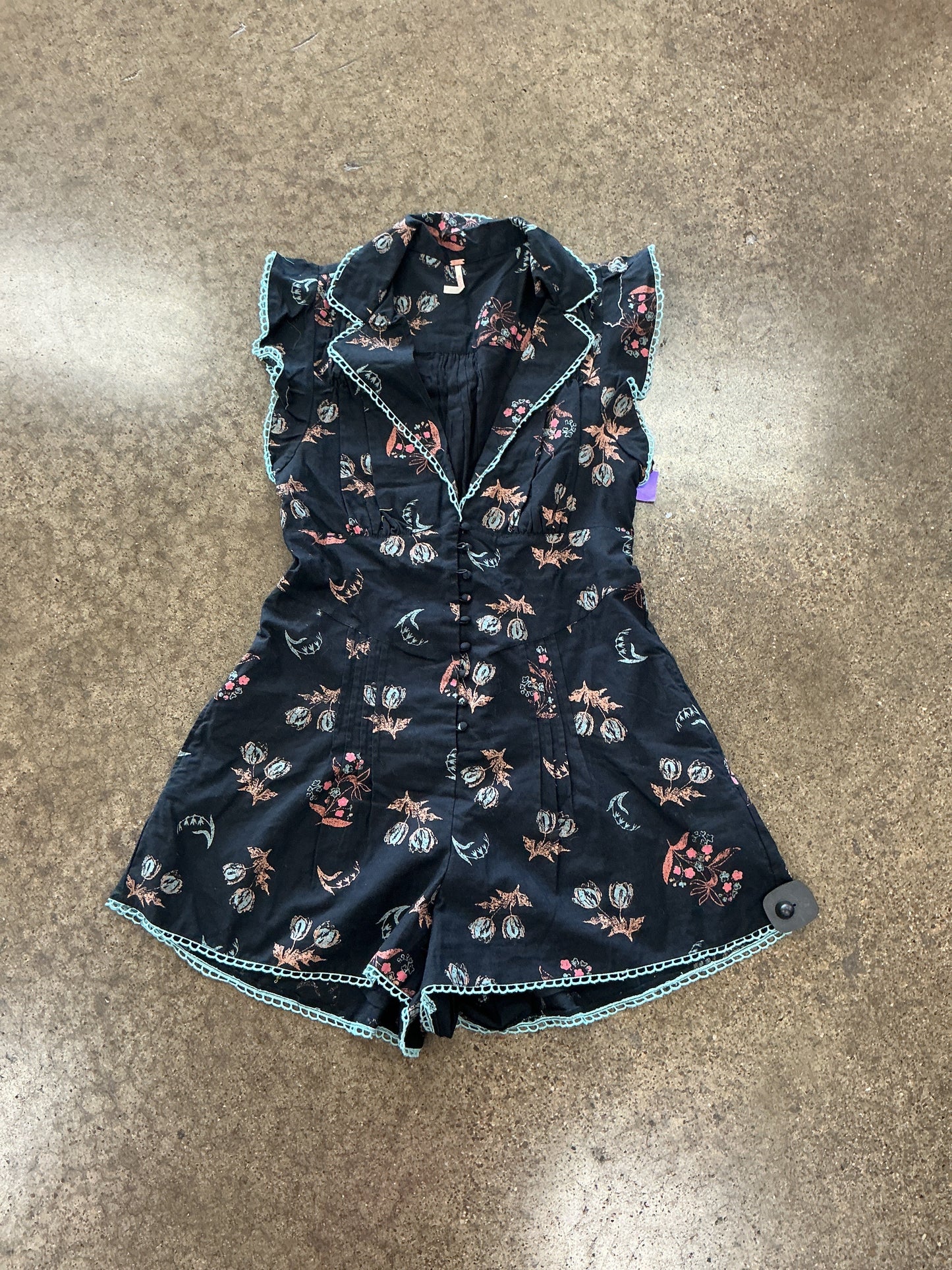 Romper By Free People In Black & Blue, Size:Xs