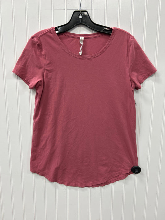 Athletic Top Ss By Lululemon In Pink, Size:8
