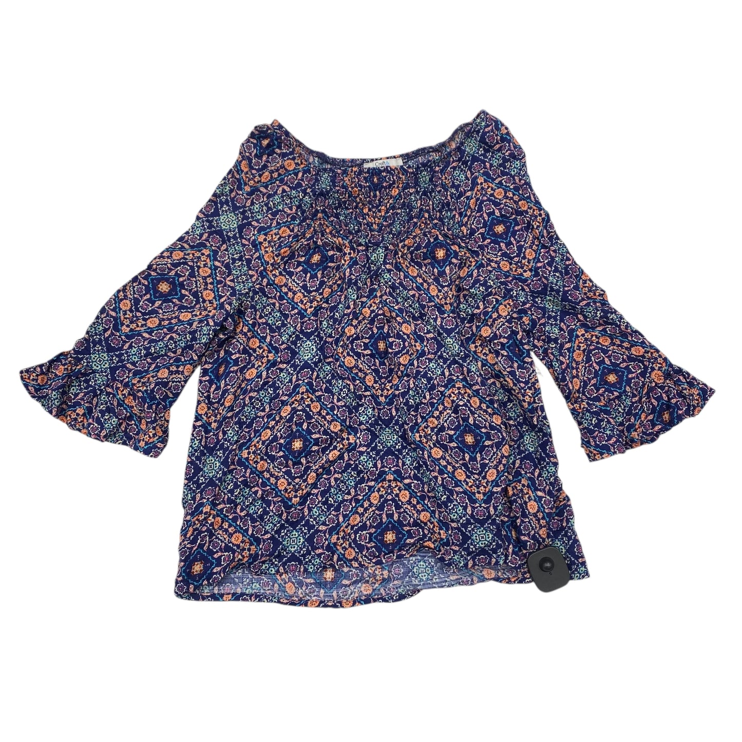Top 3/4 Sleeve By Croft And Barrow In Multi, Size:Xsp