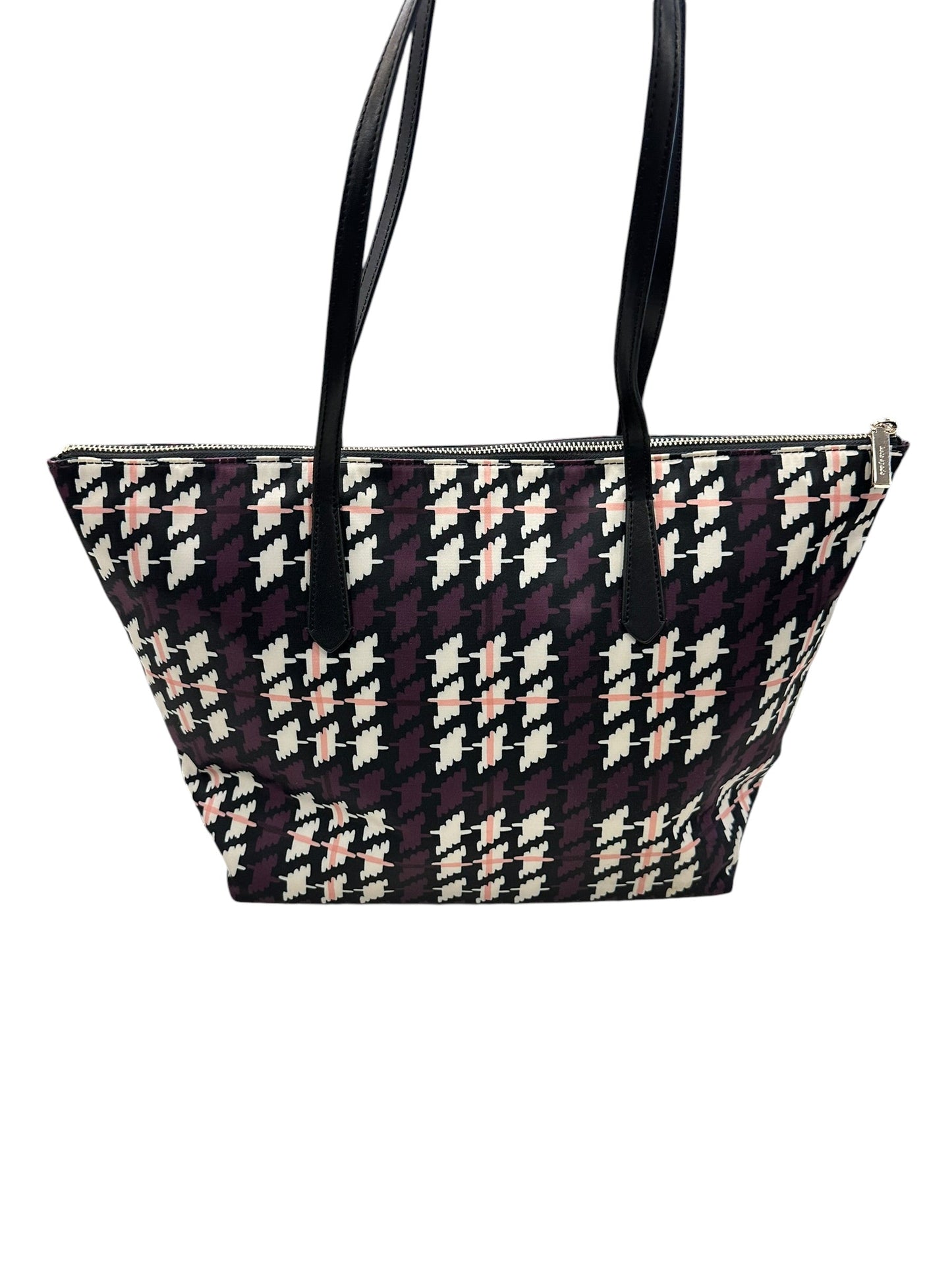 Tote Designer By Kate Spade In Purple & White, Size:Large