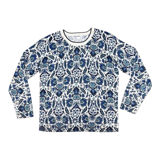 Top Ls By Croft And Barrow In Blue & Cream, Size:M