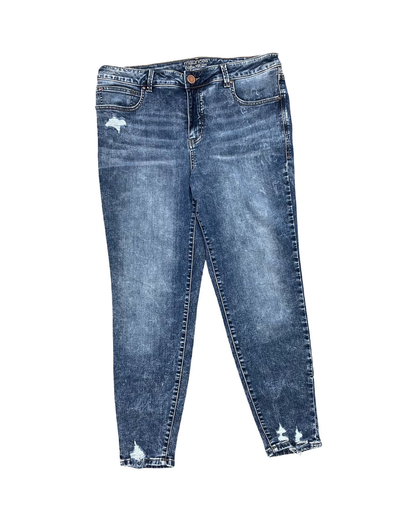Jeans Skinny By Maurices In Blue Denim, Size:16