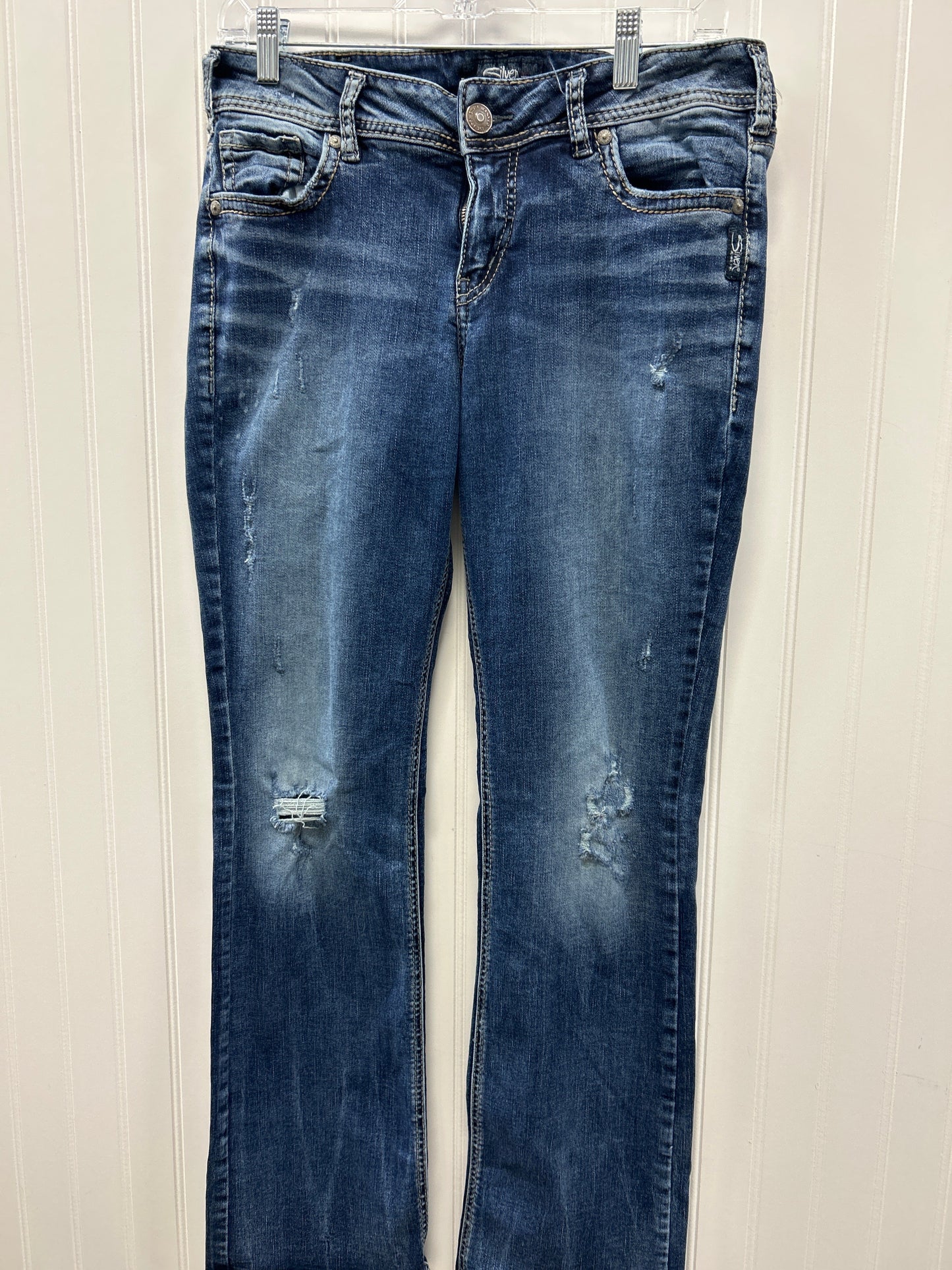 Jeans Flared By Silver In Blue Denim, Size:10