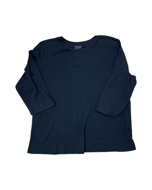 Top 3/4 Sleeve By Christopher And Banks In Black, Size:Xl