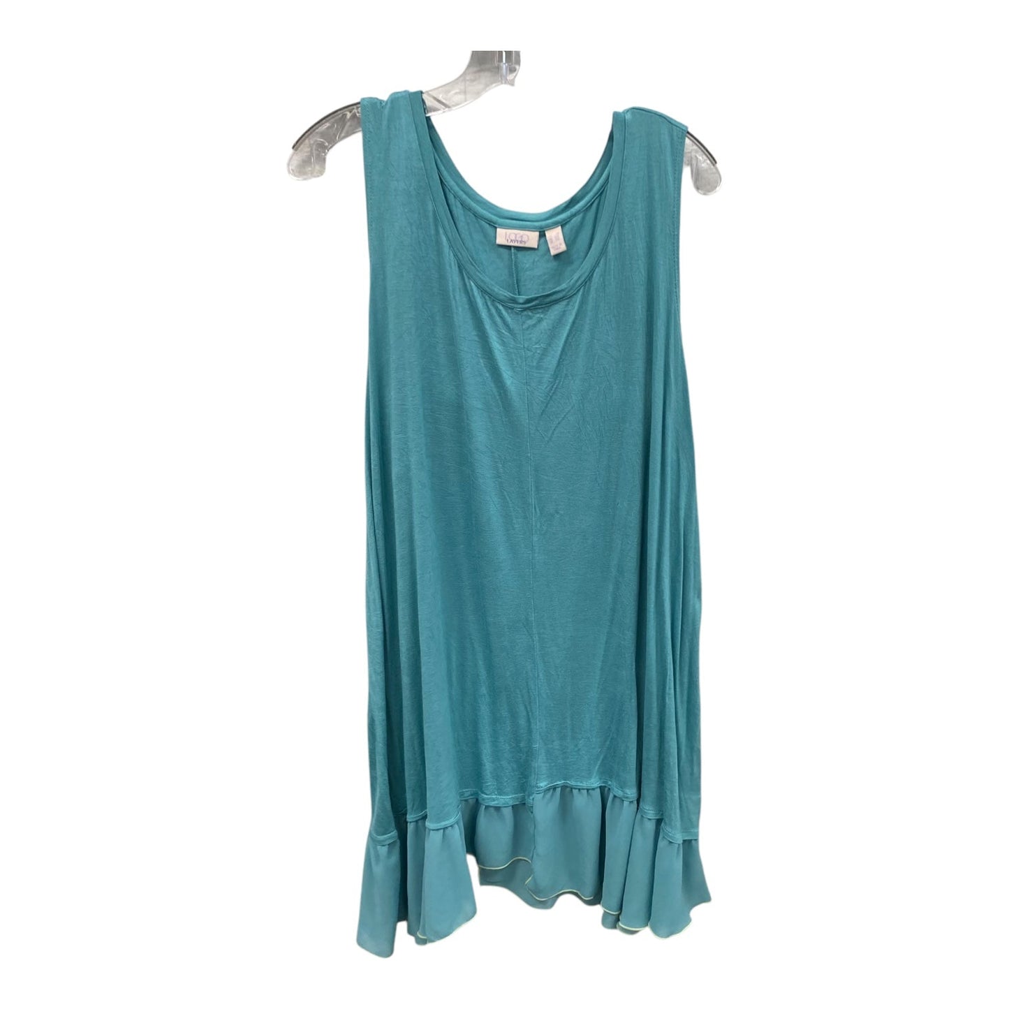 Top Sleeveless By Logo In Teal, Size:3X