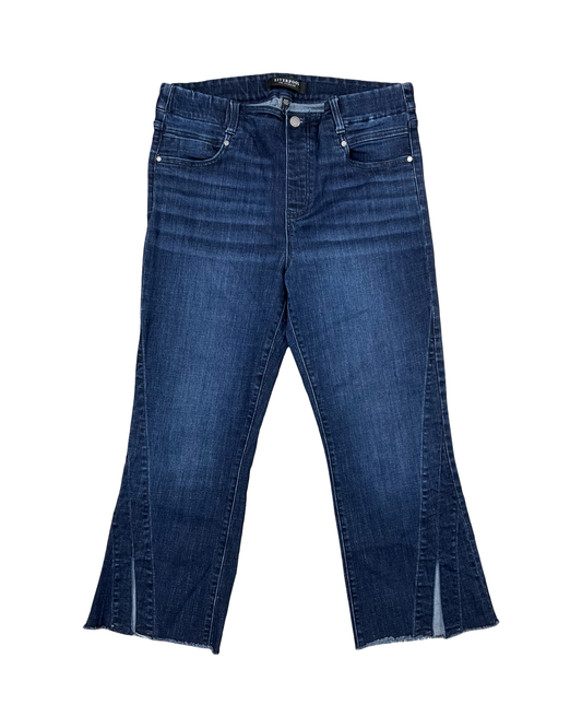 Jeans Straight By Liverpool In Blue Denim, Size:12