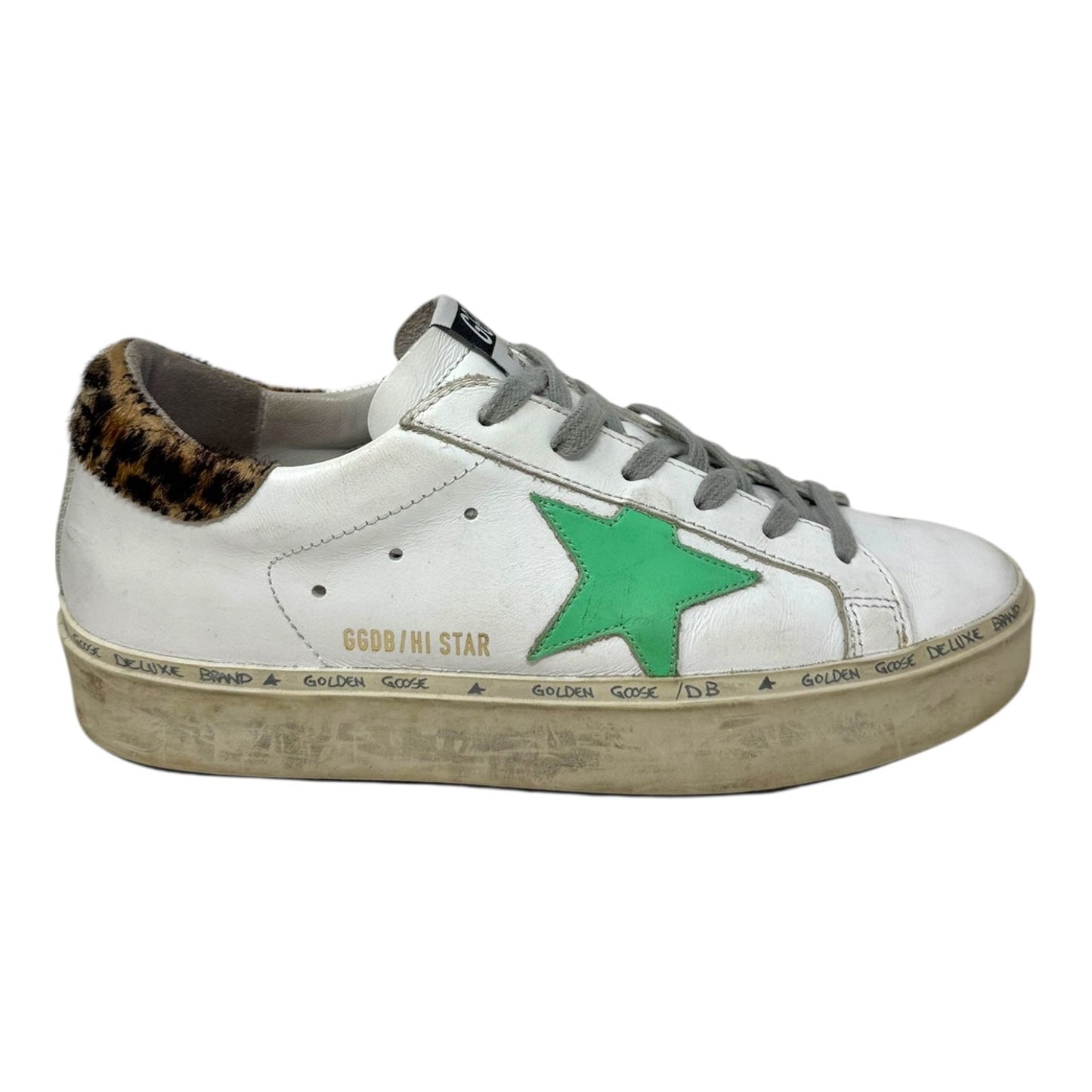Hi-Star Sneakers Shoes Luxury Designer By Golden Goose In Animal Print, Size: 7.5 (IT 38)