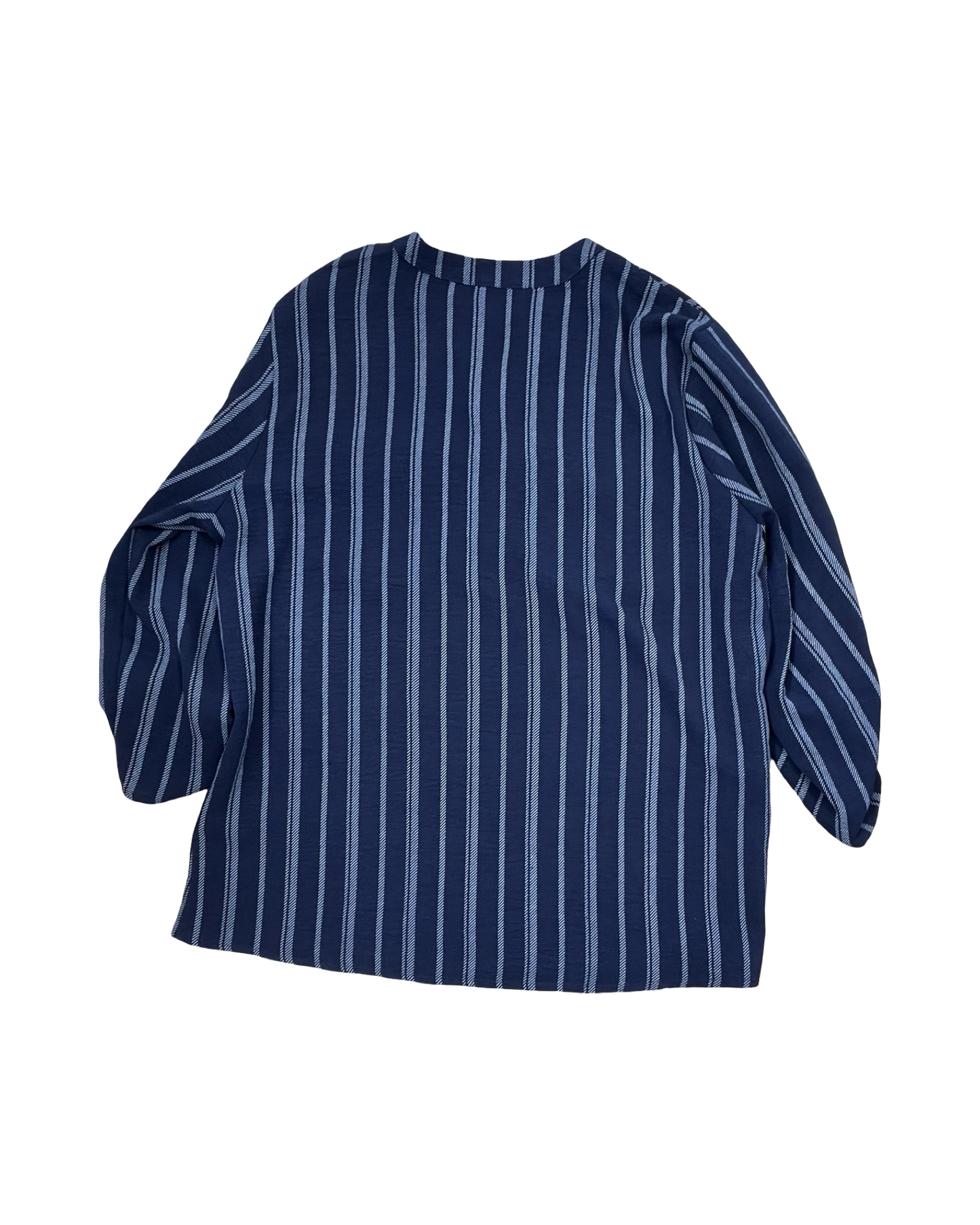 Blouse 3/4 Sleeve By Clothes Mentor In Blue & White, Size:Lp