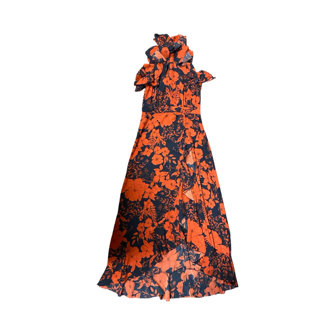 Dress Party Long By Pretty Little Thing In Blue & Red, Size:6