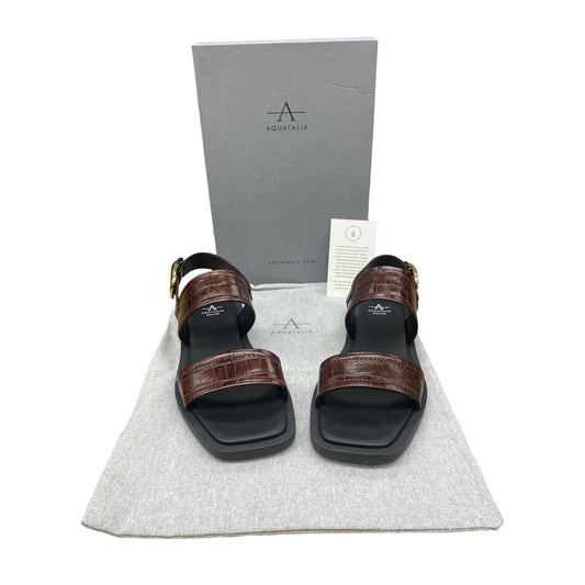Sandals Flats By Aquatalia In Brown, Size:9