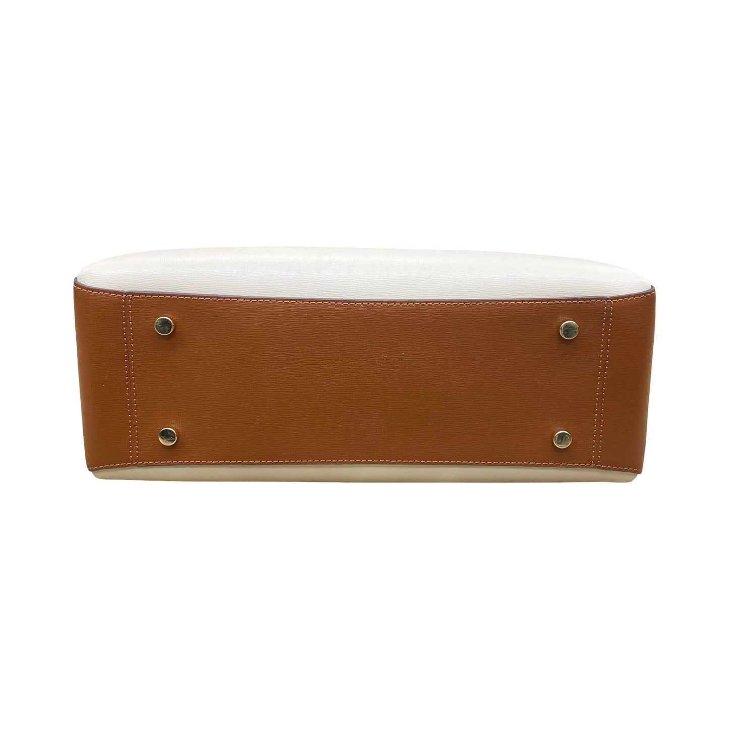 Handbag Designer By Kate Spade In Brown & Cream, Size:Medium (12x8.75x4.5 in)