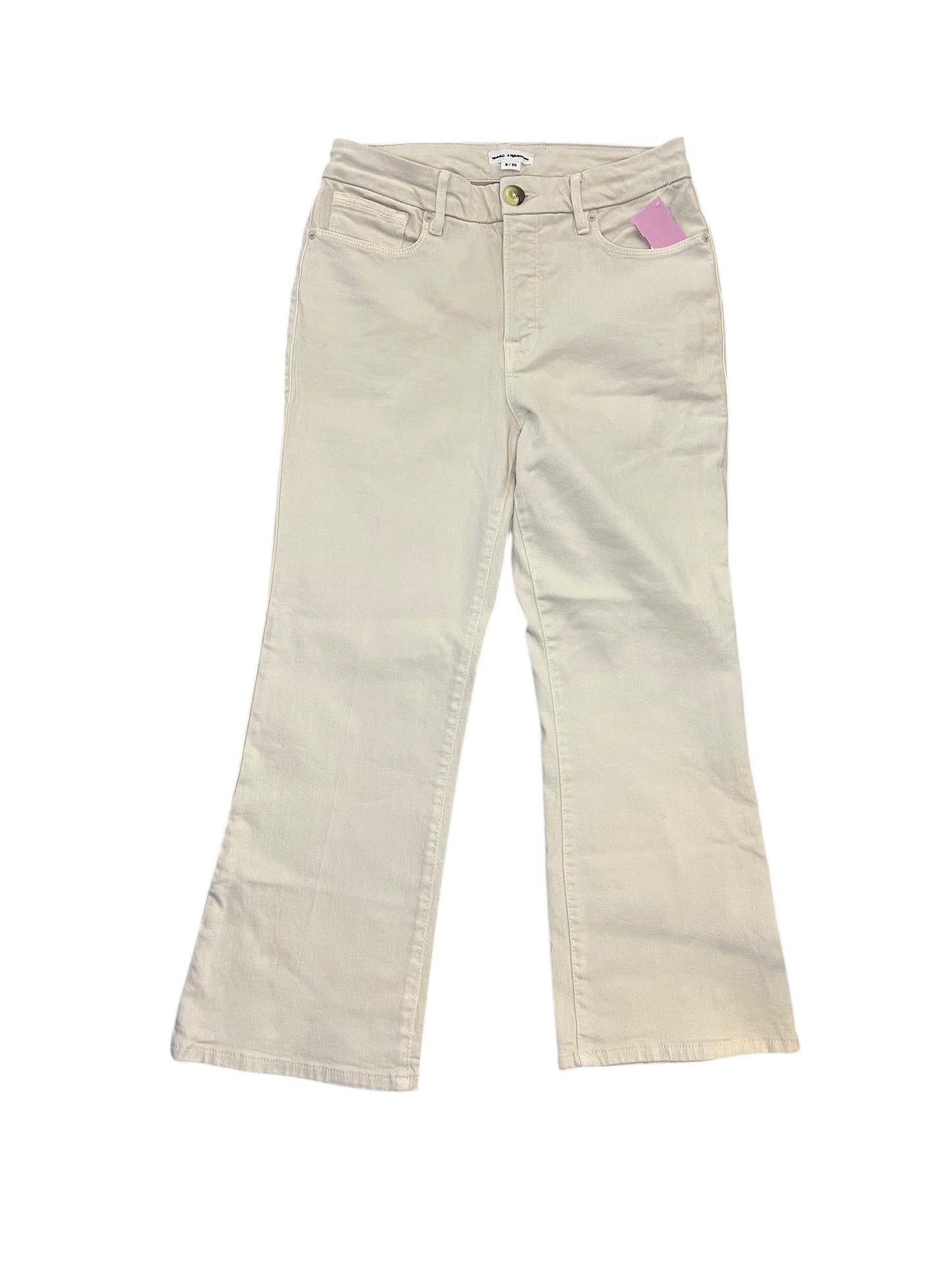 Jeans Boot Cut By Good American In Cream Denim, Size:8