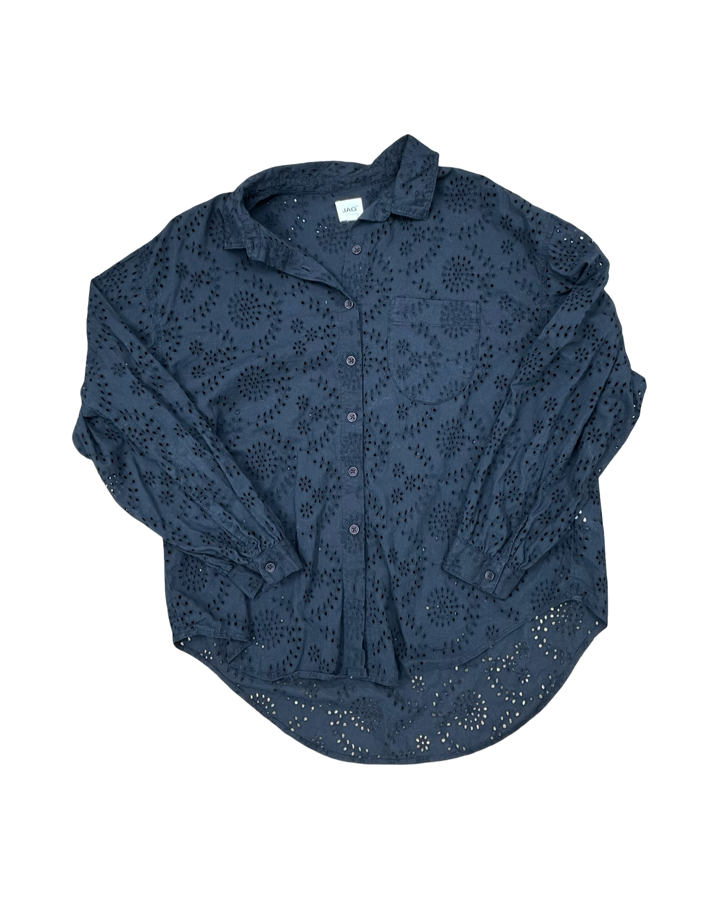 Blouse Ls By Jag In Black, Size:M