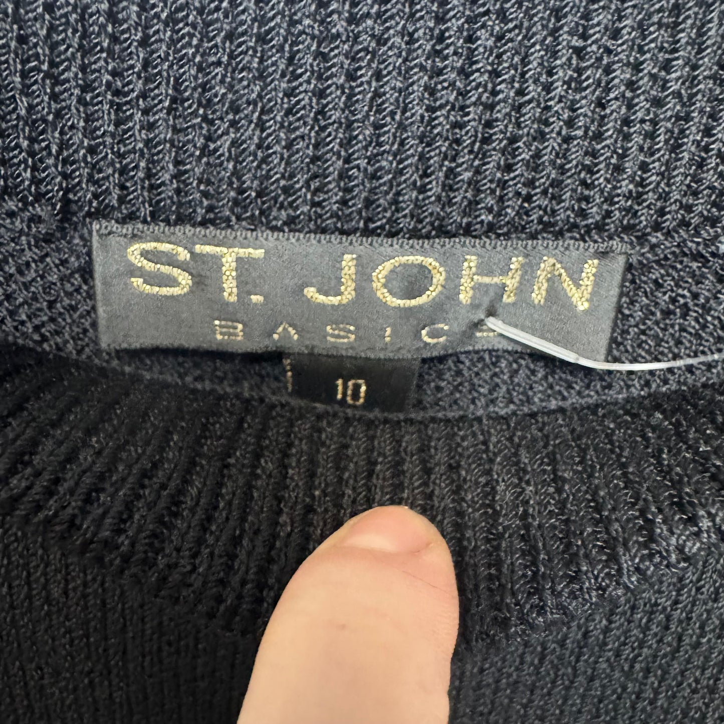 Knit Designer Pants By St John Basics In Black, Size: 10