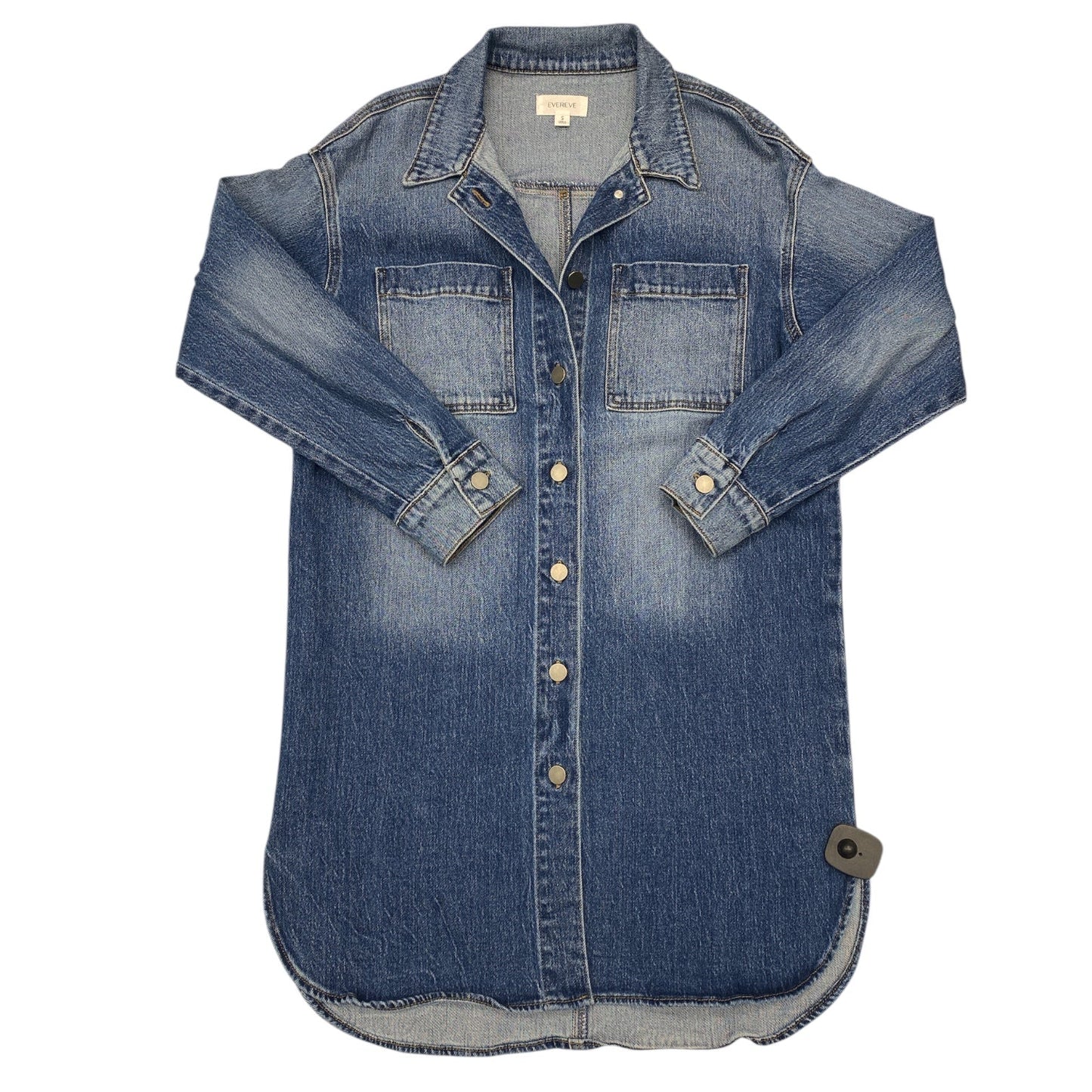 Dress Casual Midi By Evereve In Blue Denim, Size:S