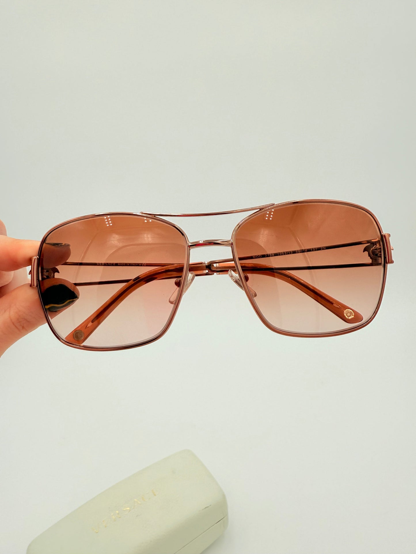 Sunglasses Luxury Designer By Versace In Brown