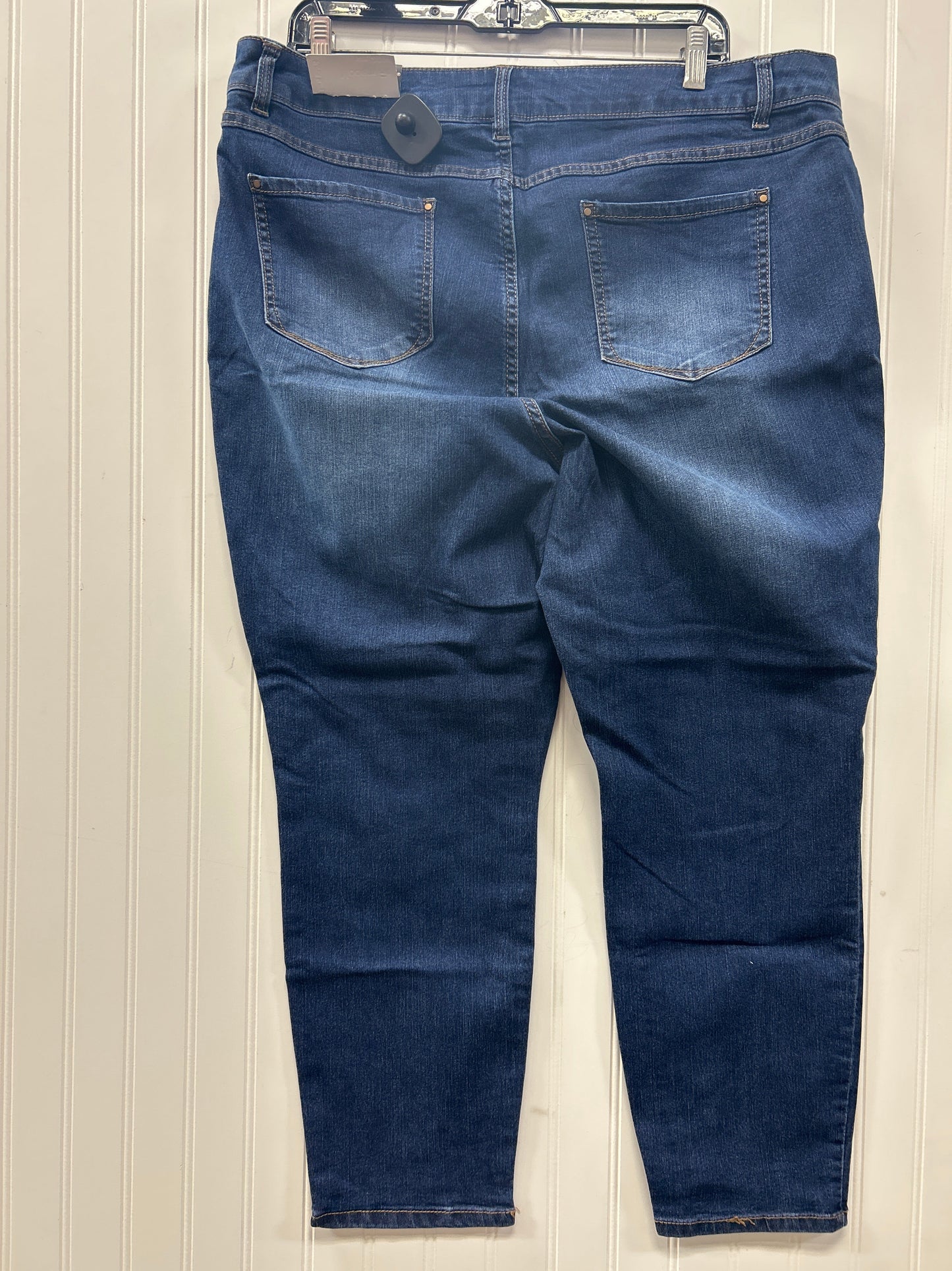Jeans Skinny By D Jeans In Blue Denim, Size:20 NWT