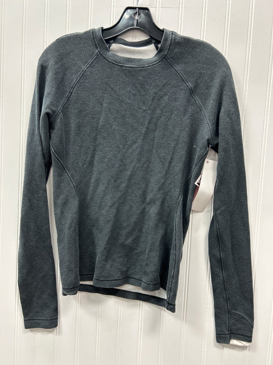 Athletic Top Ls Crewneck By Lululemon In Grey & White, Size:M