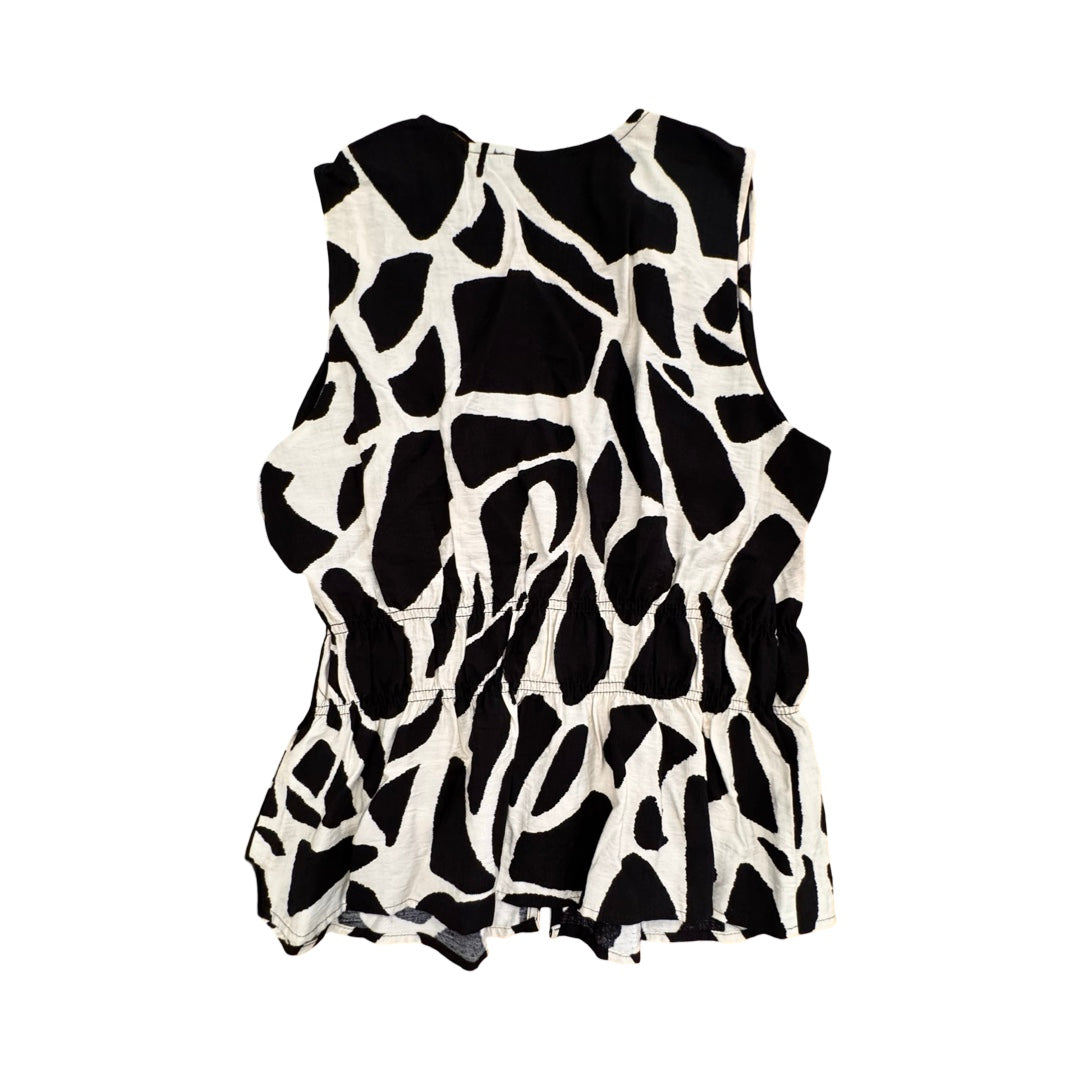 Top Sleeveless By Rachel Roy In Black & White, Size:M