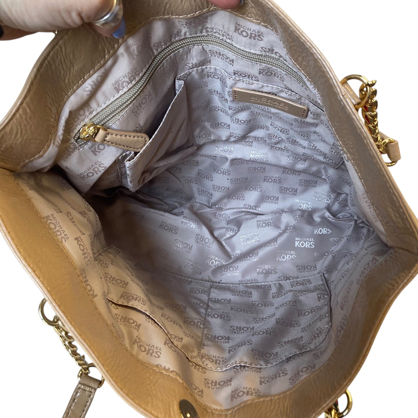 Handbag Designer By Michael Kors In Tan, Size:Large