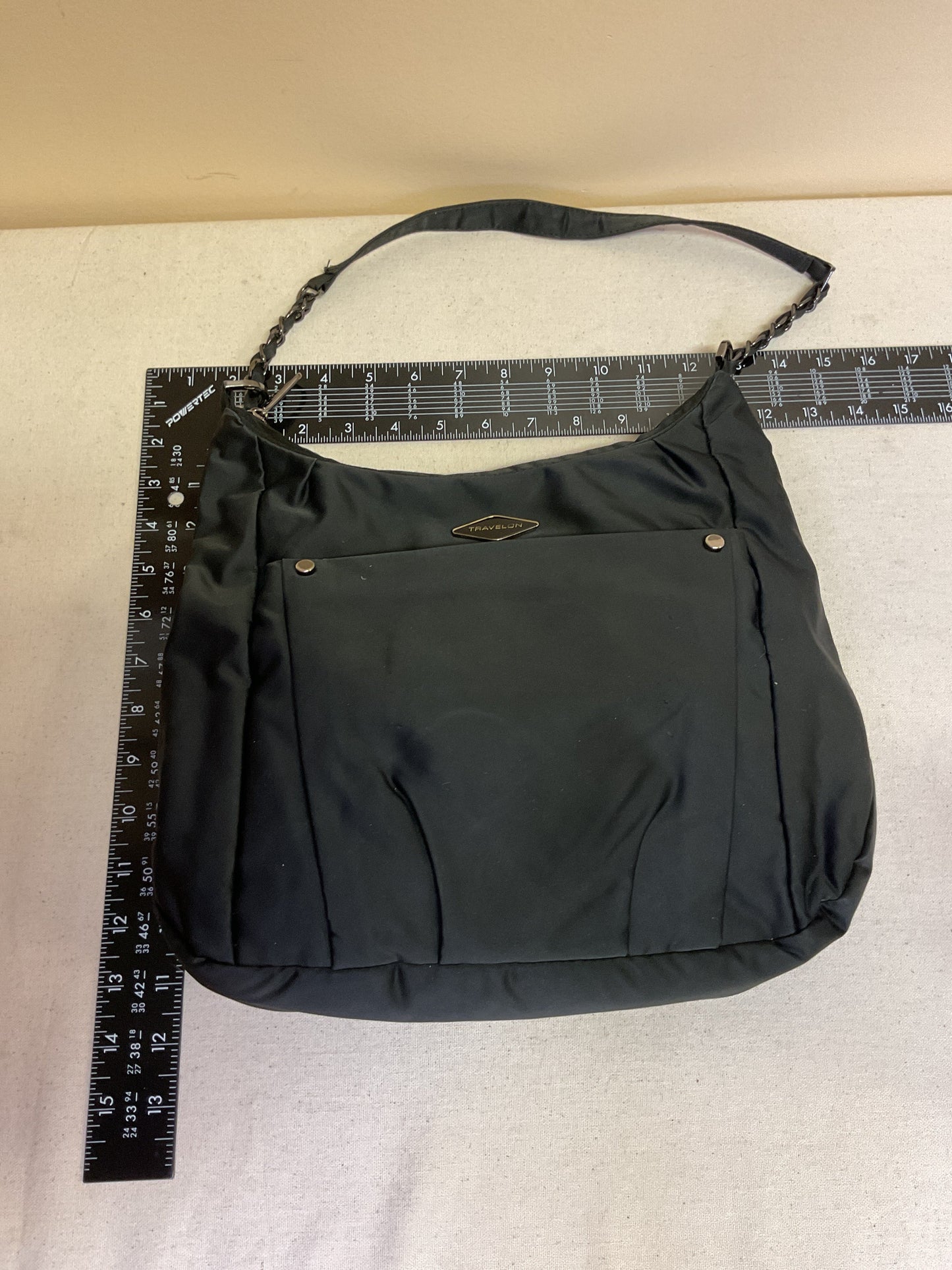 Handbag By Travelon In Black & Silver, Size:Medium