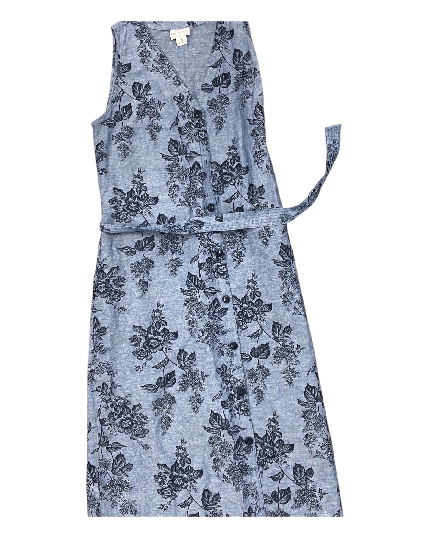 Dress Casual Midi By Liz Claiborne In Blue, Size:M