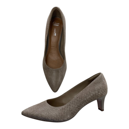Shoes Heels Block By Clarks In Tan, Size:10
