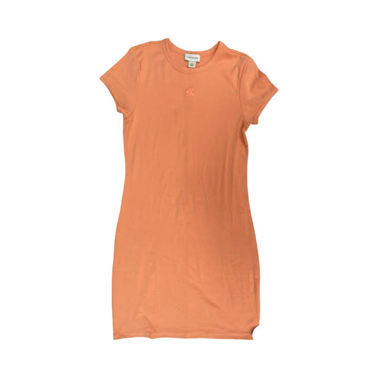 Dress Casual Midi By Calvin Klein In Coral, Size:L