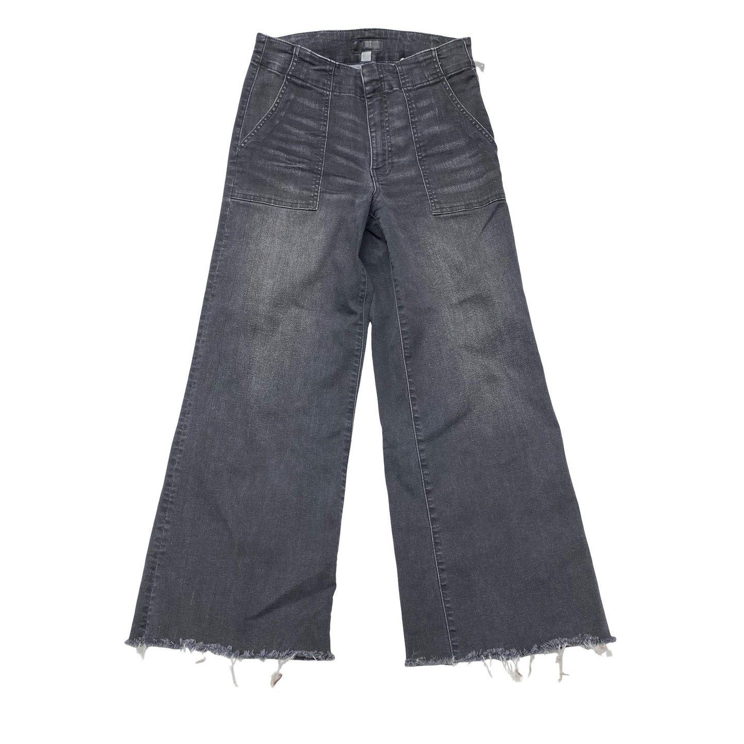 Jeans Wide Leg By Kut In Black Denim, Size:2