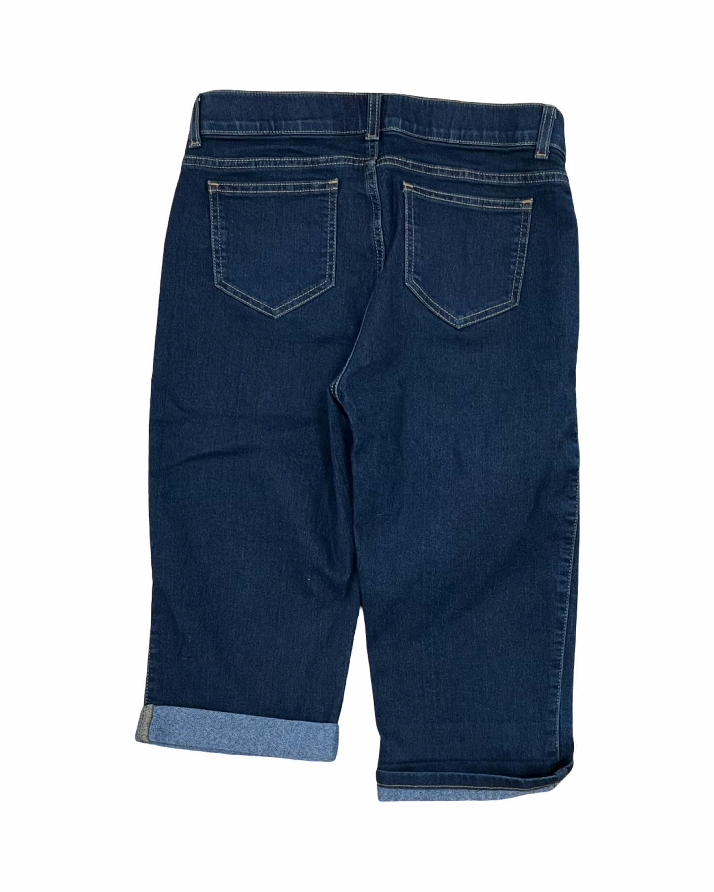 Jeans Cropped By Rafaella In Blue Denim, Size:8