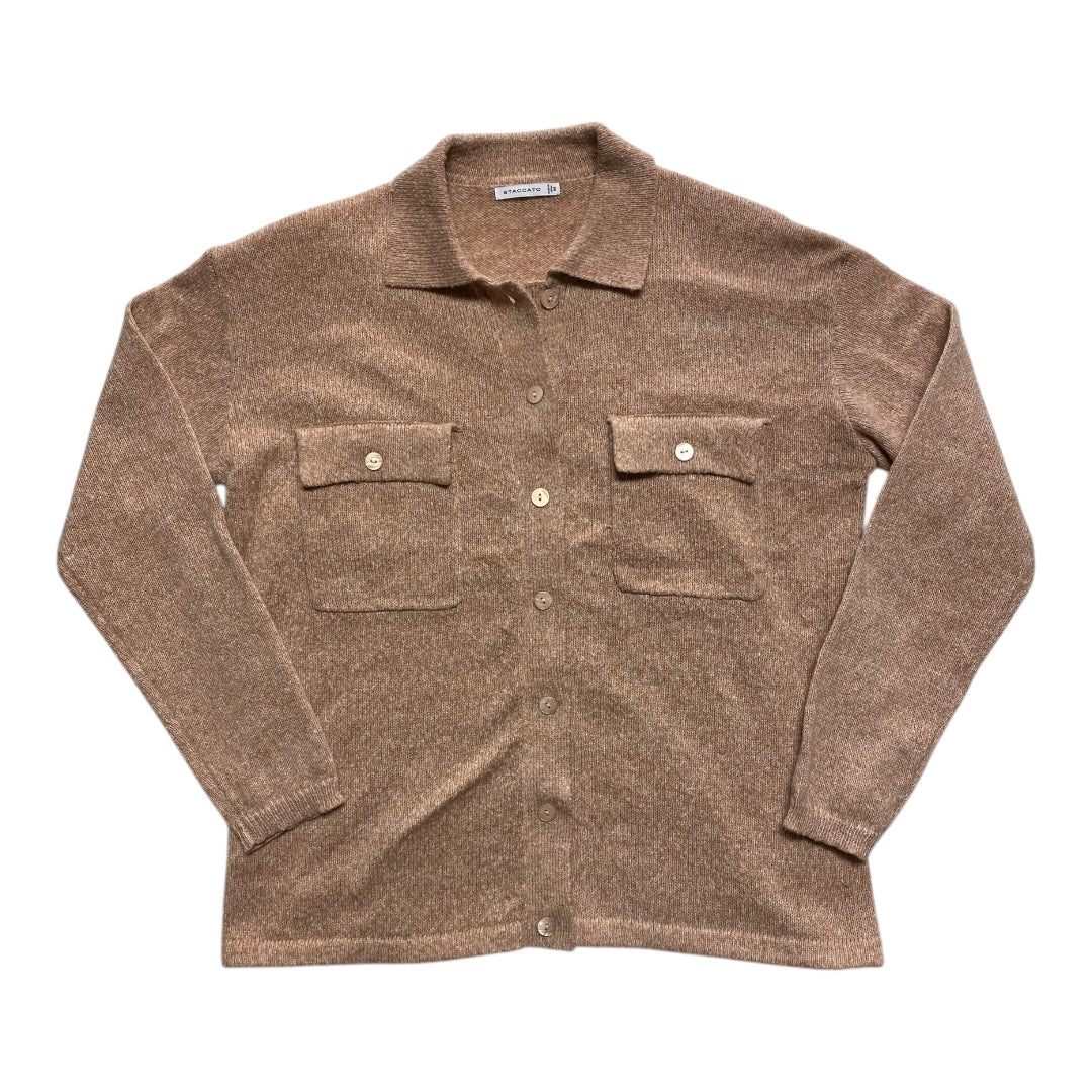 Sweater Cardigan By Staccato In Tan, Size:M