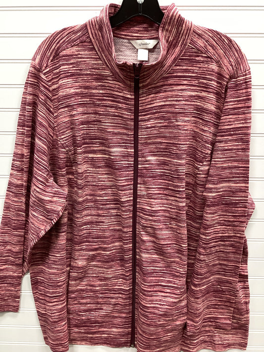 Athletic Top Ls Collar By Cj Banks In Pink, Size:3X