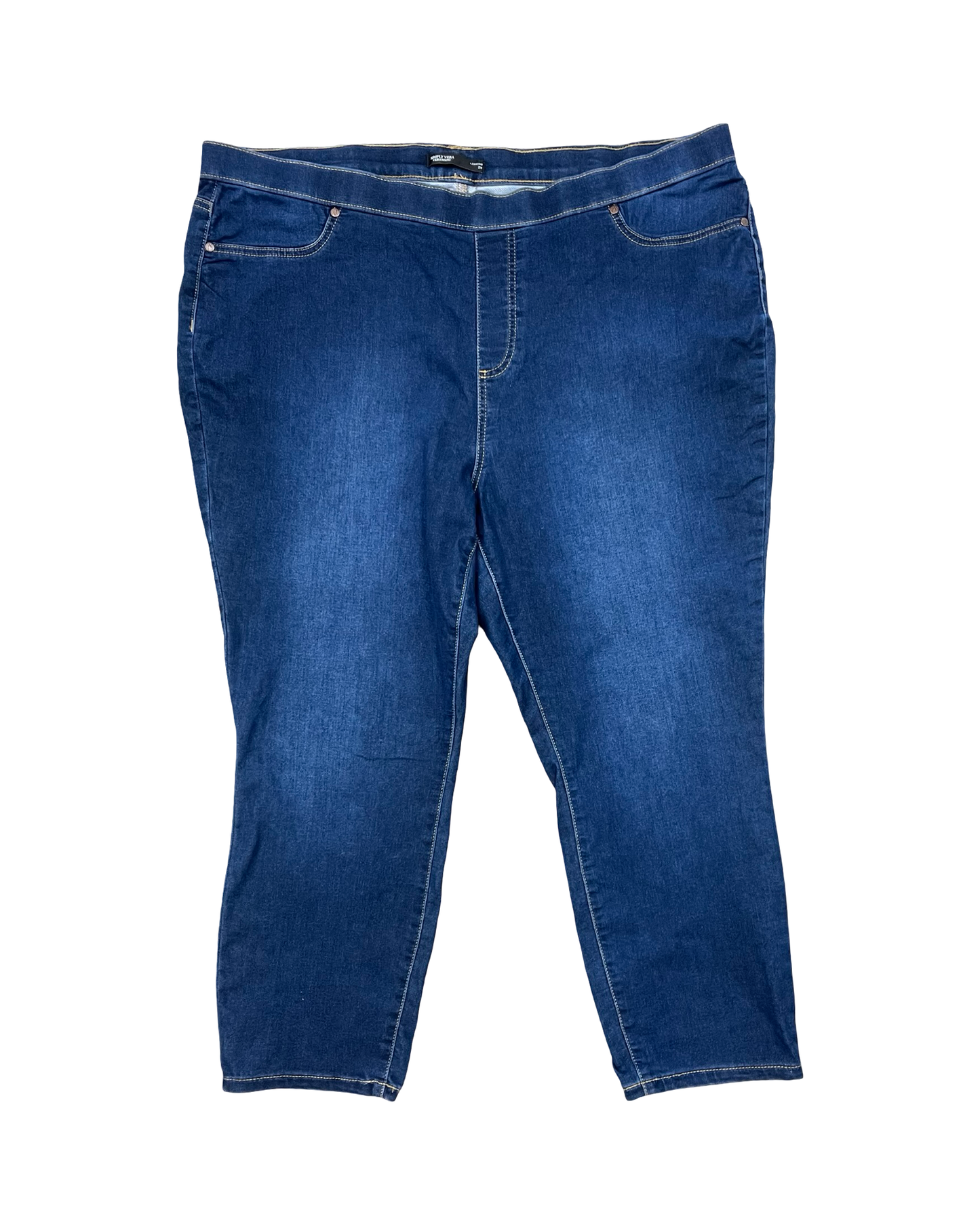Jeans Jeggings By Simply Vera In Blue Denim, Size:2X