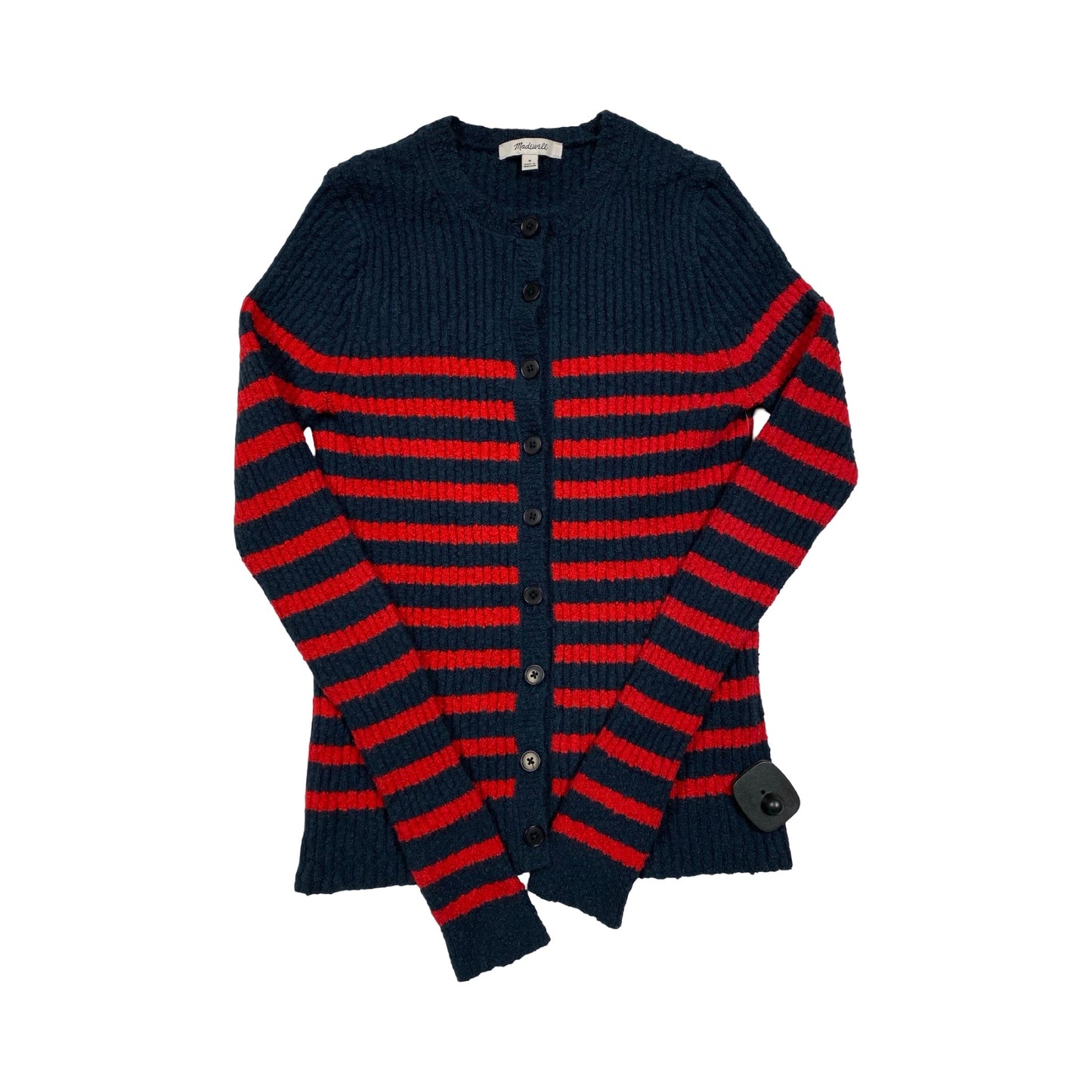 Sweater Cardigan By Madewell In Blue & Red, Size:M