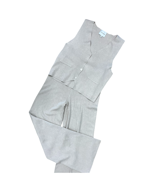 Lounge Set Pants By Pink Rose In Tan, Size:M