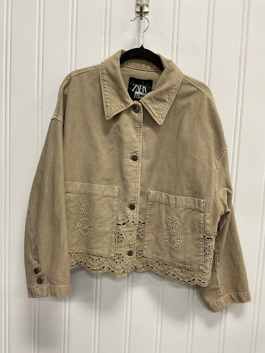 Jacket Denim By Zara In Tan, Size:Xl