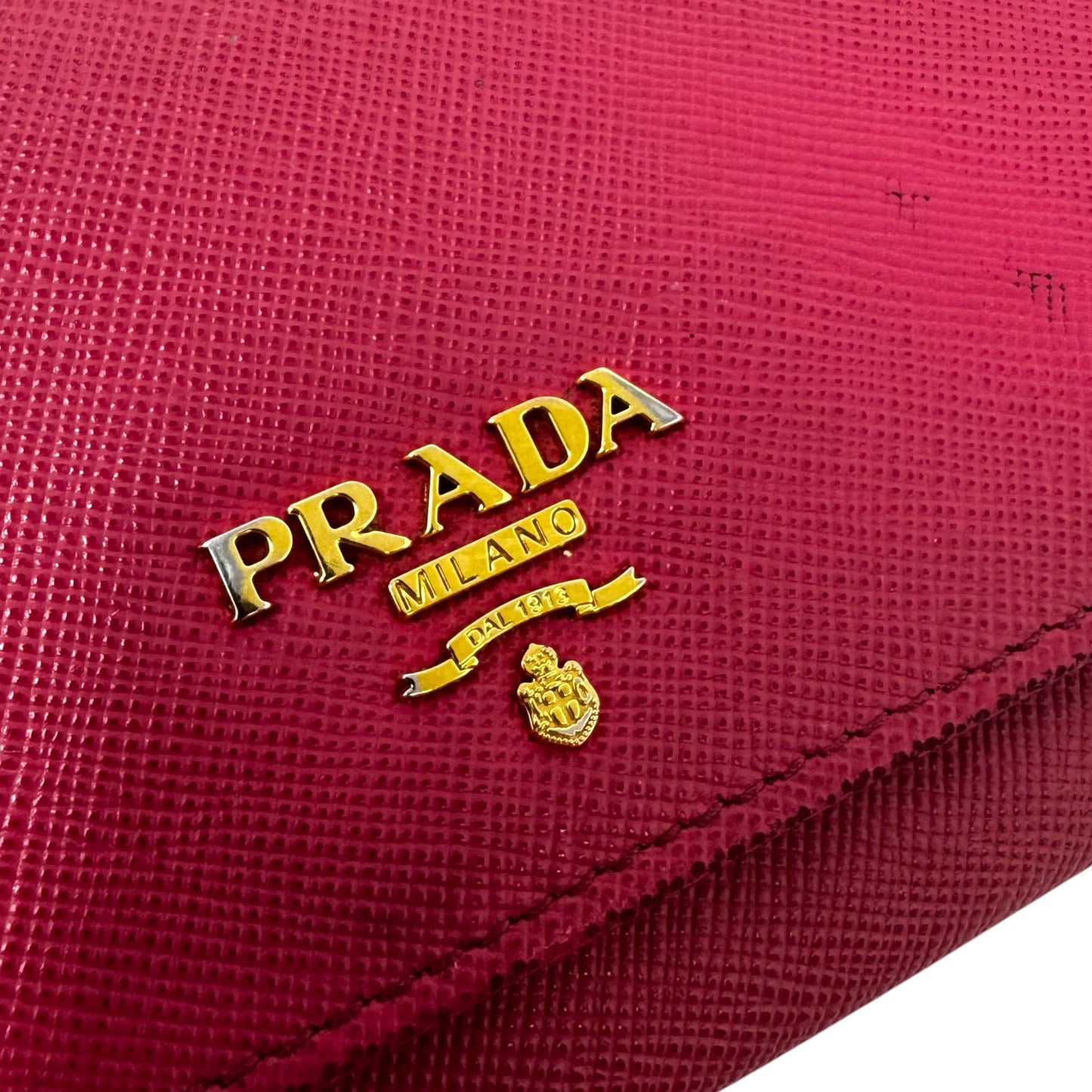 AS IS Saffiano Wallet On A Chain Crossbody Luxury Designer By Prada, Size: Small
