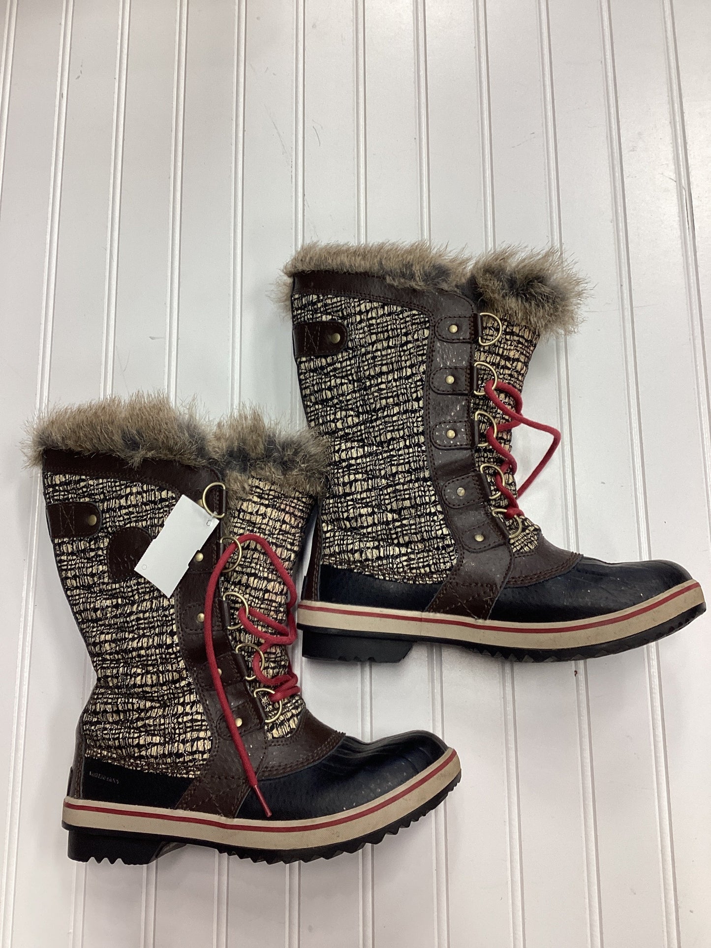 Boots Mid-Calf Flats By Sorel In Brown, Size:7.5