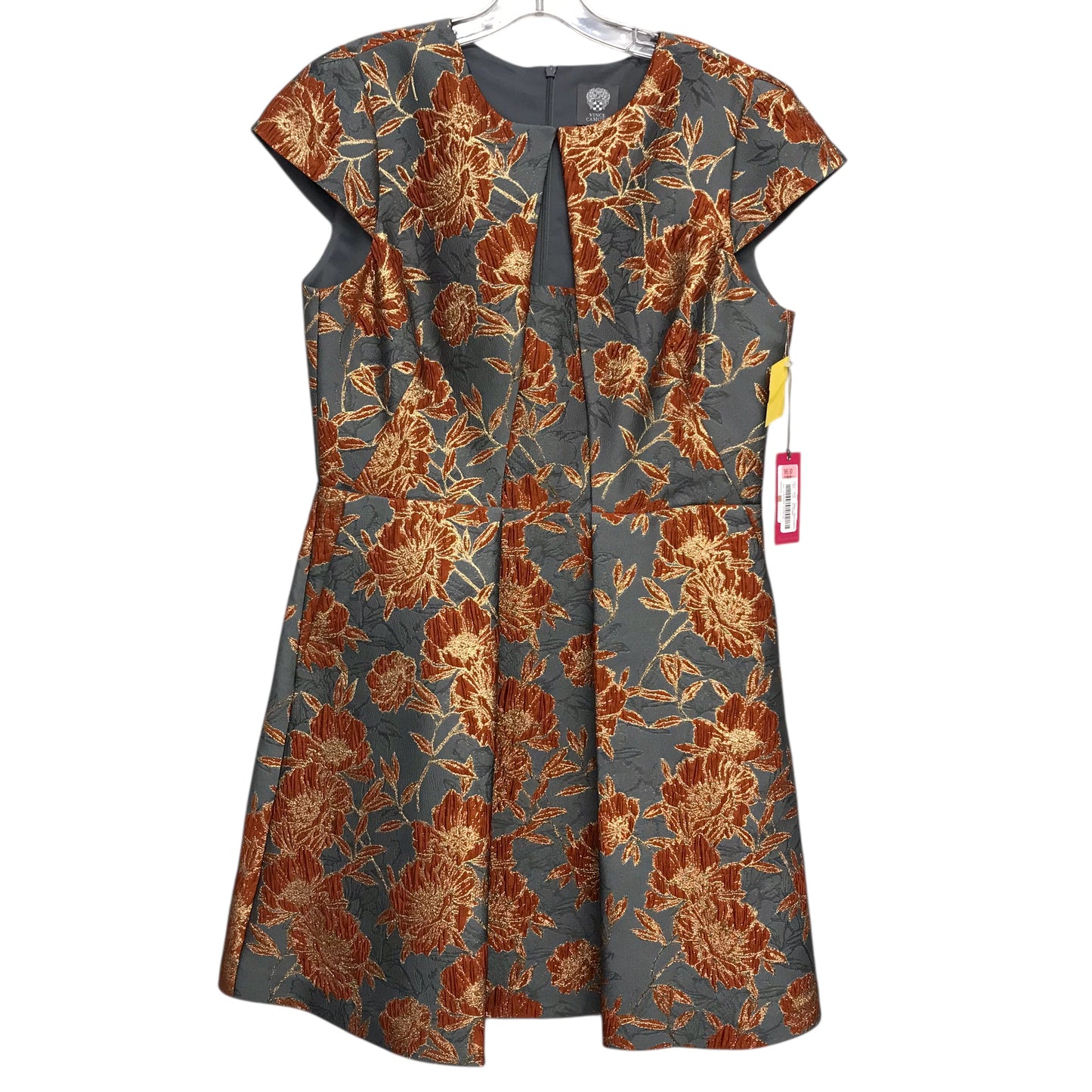 Dress Casual Short By Vince Camuto In Grey & Orange, Size:L