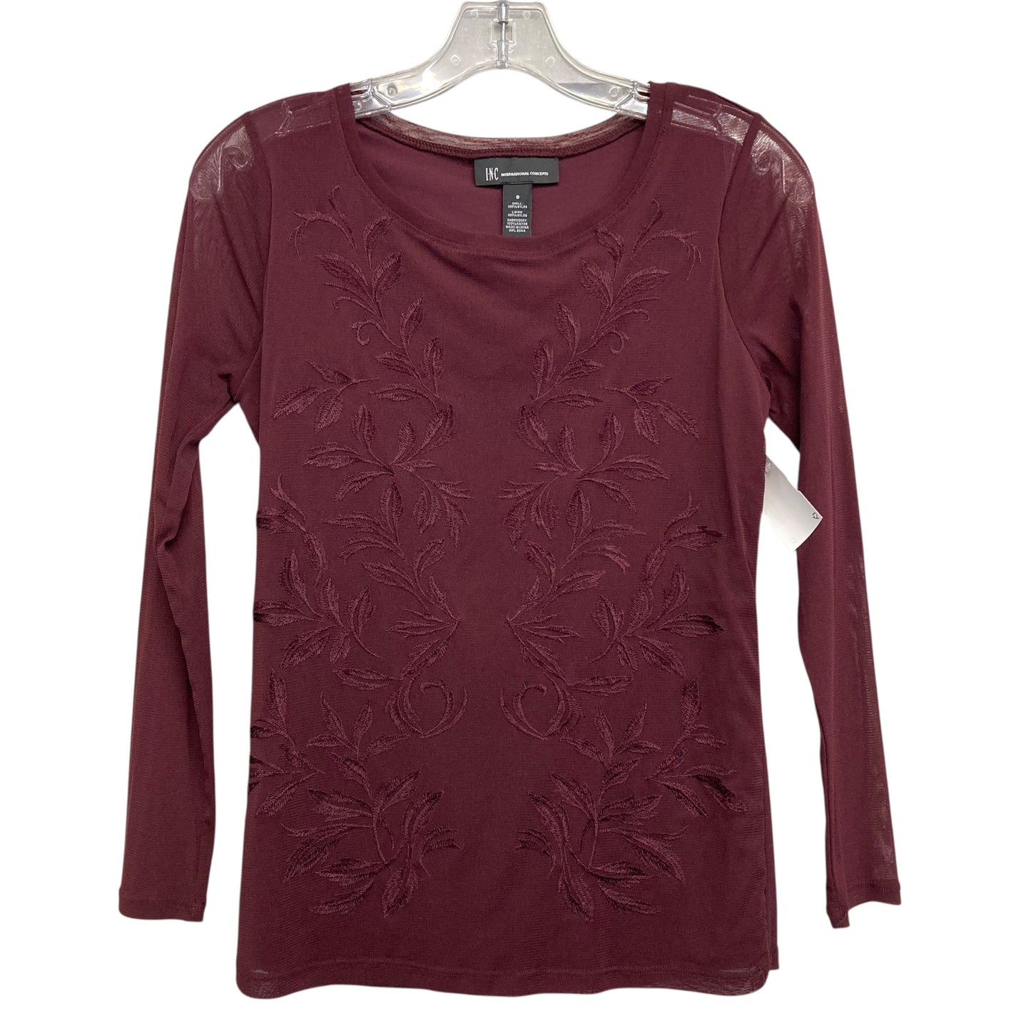 Top Ls By Inc In Maroon, Size:S