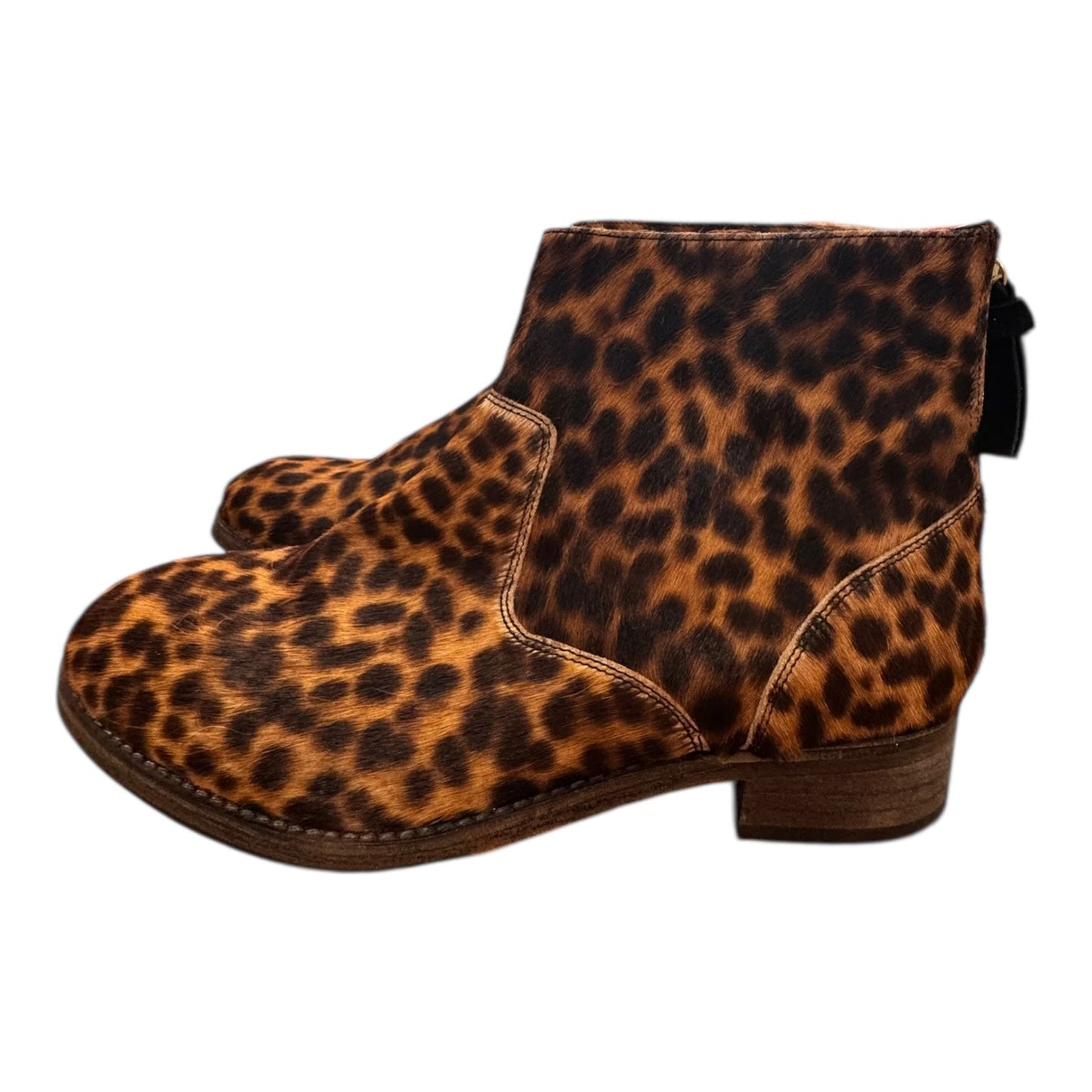 Boots Ankle Flats By Boden In Animal Print, Size:8.5