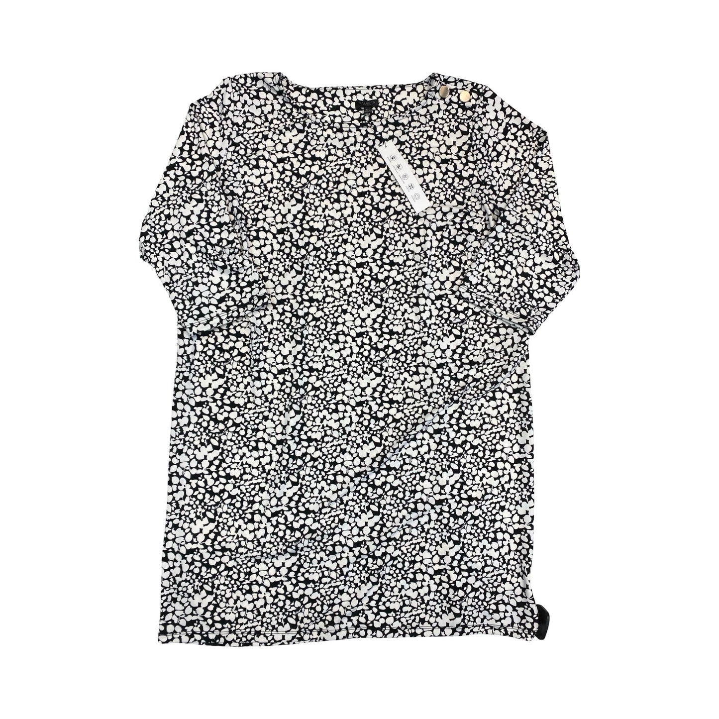Dress Casual Midi By Talbots In Black & White, Size:2X
