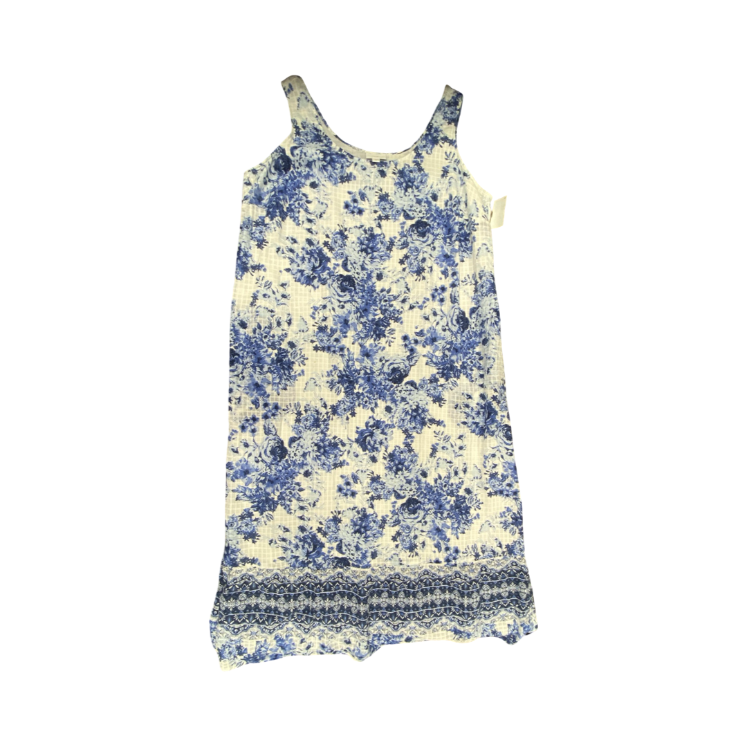 Dress Casual Maxi By J. Jill In Blue & White, Size:Xl