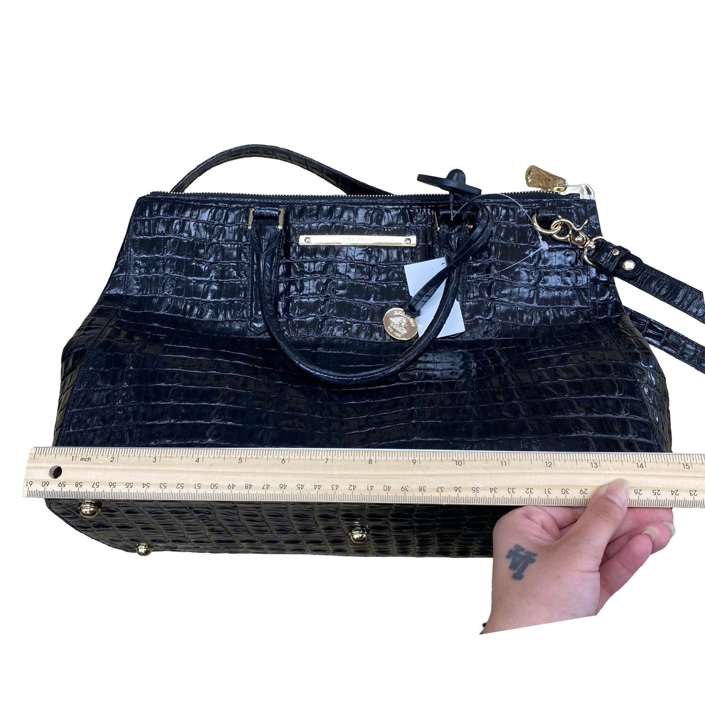 Handbag Designer By Brahmin In Black, Size:Large
