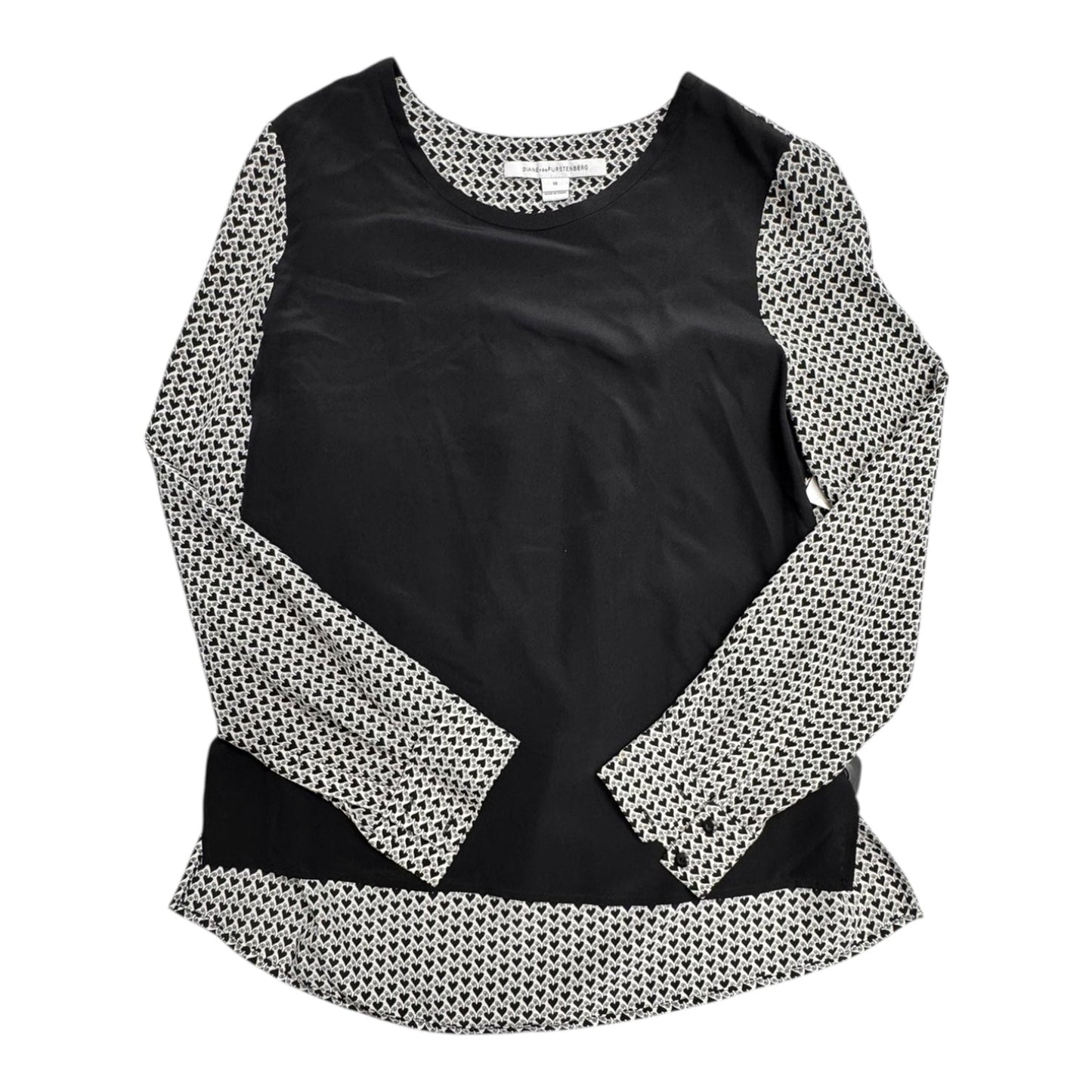 Top Ls Designer By Diane Von Furstenberg In Black & White, Size:10