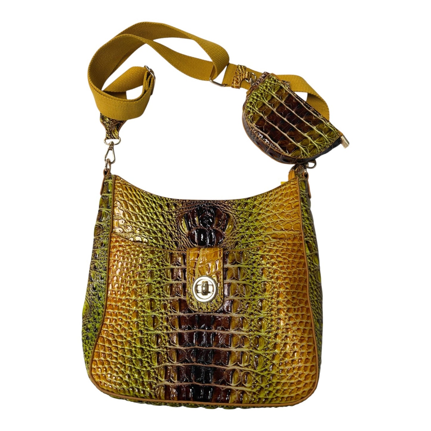 Crossbody  In Orange & Yellow, Size:Large