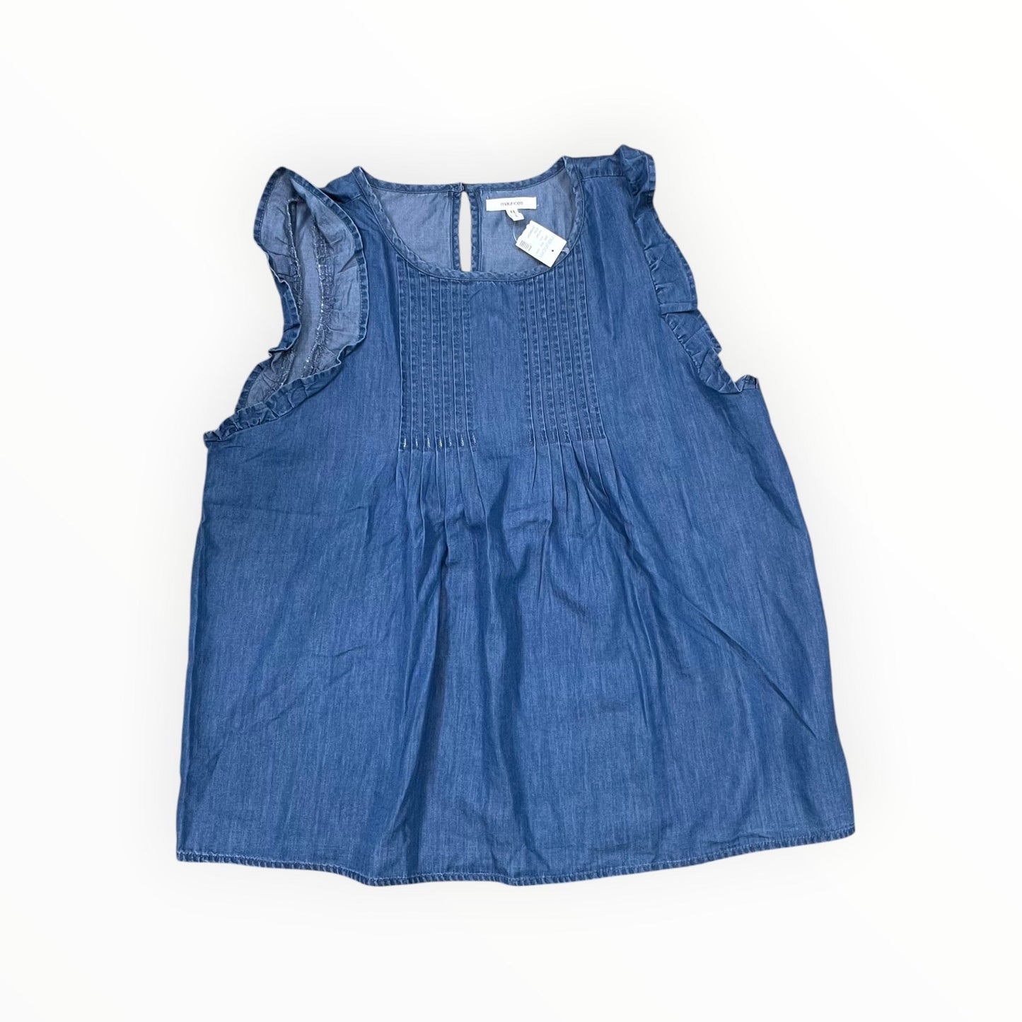 Top Sleeveless By Maurices In Blue Denim, Size:L