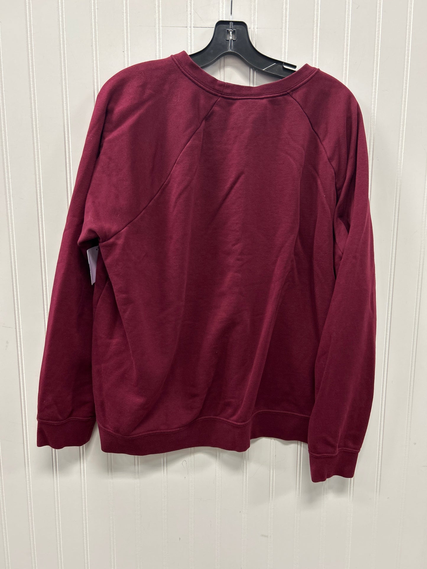Athletic Top Ls Crewneck By Nike Apparel In Maroon, Size:Xl