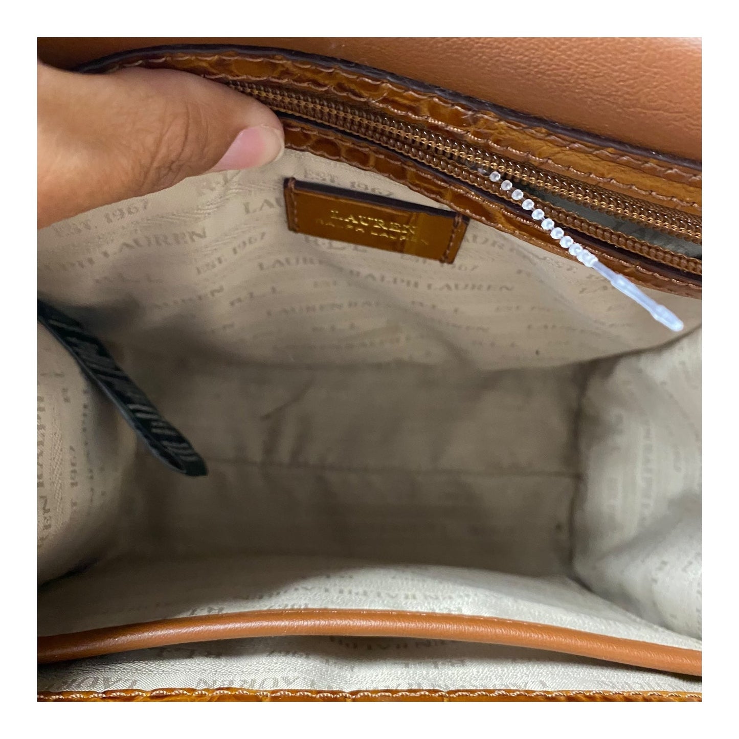 Crossbody Leather By Lauren By Ralph Lauren In Brown, Size:Medium