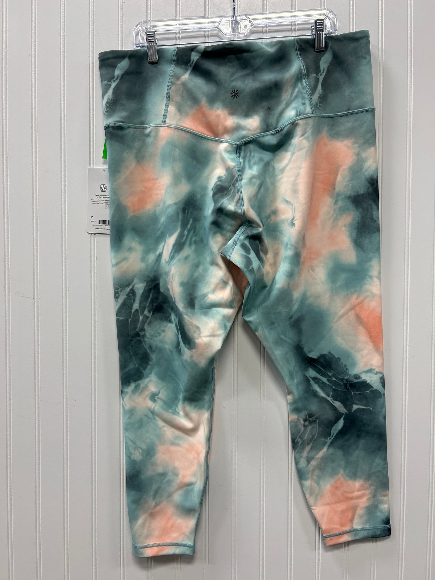 Athletic Leggings By Athleta In Blue & Orange, Size:2X